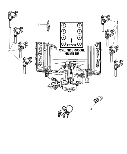 2010 Dodge Ram 1500 Spark Plugs, Ignition Coil, And Ignition Cables Diagram 3 - Thumbnail
