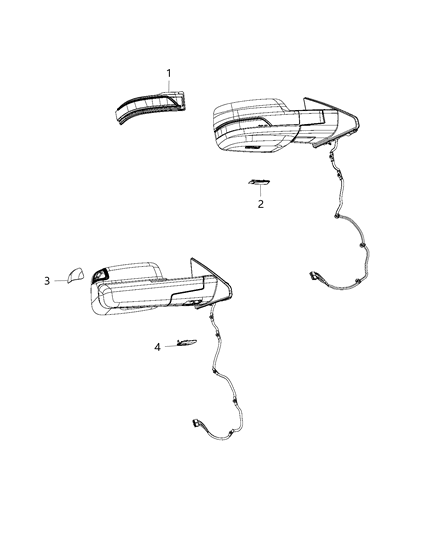 2020 Ram 1500 New Style Lamps, Outside Mirror Diagram