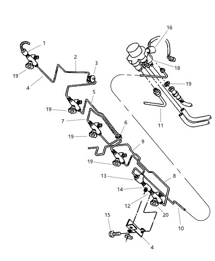 1997 Dodge Grand Caravan Connector, Automatic Transmission Cooler Lines Diagram for 52027775