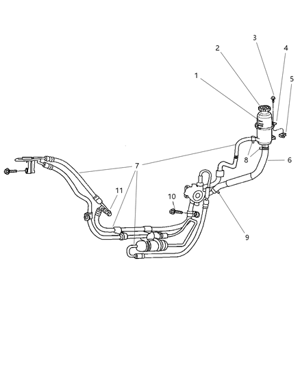 2006 Jeep Liberty Power Steering Hoses And Reservoir Diagram 3 - Thumbnail