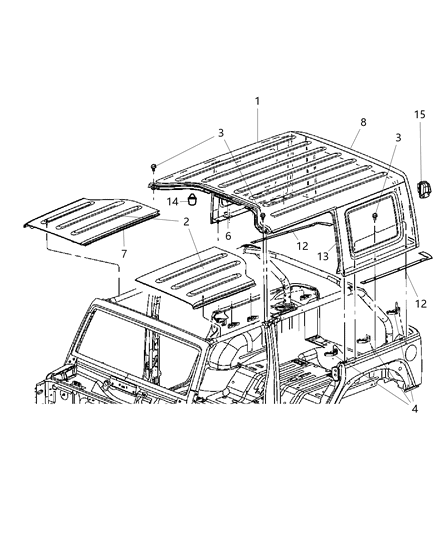 2018 Jeep Wrangler JK (Previous-generation) Hard Top - 4 Door Diagram