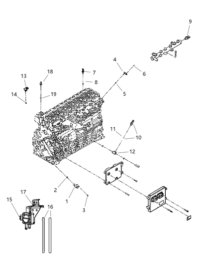 2009 Dodge Ram 3500 Pickup Sensors - Engine Diagram