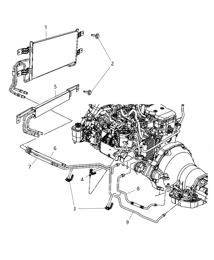 2009 Dodge Ram 2500 Transmission Oil Cooler & Lines Diagram 2 - Thumbnail