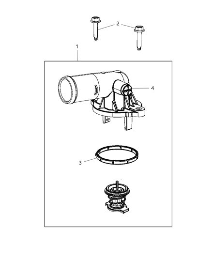 2013 Jeep Wrangler Thermostat & Related Parts Diagram 2 - Thumbnail