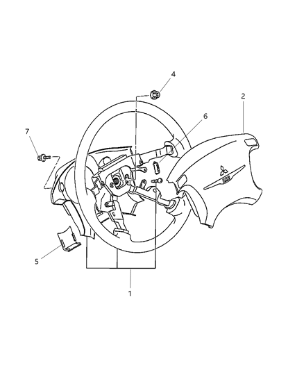 1999 Dodge Avenger Driver Inflator Module, Driver Side Diagram for MR787020
