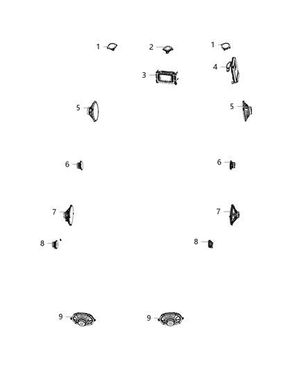 2017 Chrysler Pacifica Speaker Rear 6X9 Diagram for 68272201AB