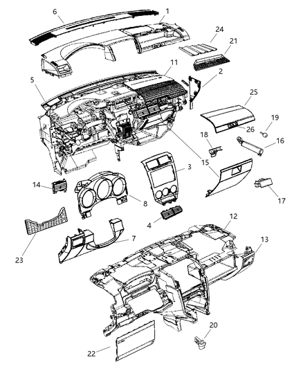 2007 Dodge Caliber Column Cover, Beige Diagram for 1AV64DKAAB