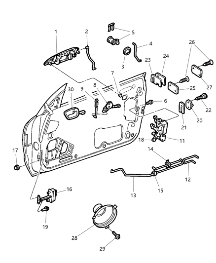 1998 Chrysler Sebring Lock Diagram for 4658991