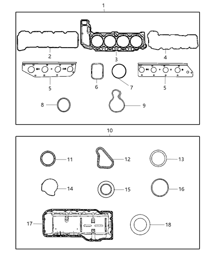 2012 Ram 1500 Engine Gasket / Install Kits Diagram 1 - Thumbnail