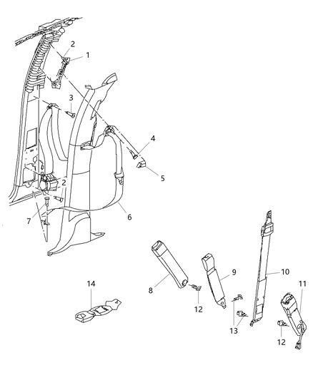 2011 Ram 3500 Cab Chassis Seat Belts Front Diagram 2 - Thumbnail