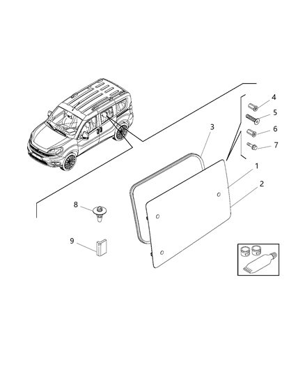 2015 Ram ProMaster City Weatherstrip Sliding Door Diagram for 68228894AA