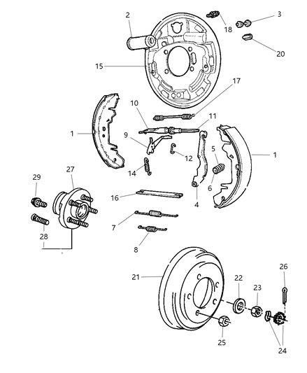 2002 Dodge Grand Caravan Hub And Bearing Brake Diagram for 4721515AB