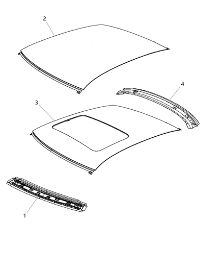 2013 Dodge Charger Header Roof Rear Diagram for 68037859AB