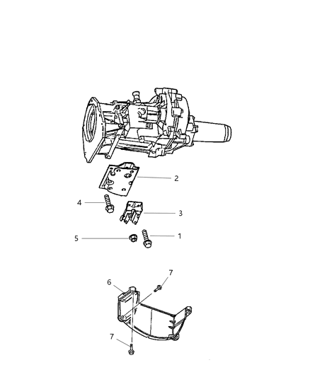2002 Dodge Dakota Engine Mounting, Rear Diagram 5 - Thumbnail