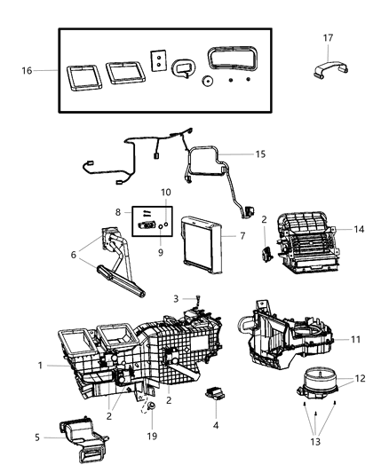 2011 Ram 3500 Cab Chassis A/C & Heater Unit Zone Diagram