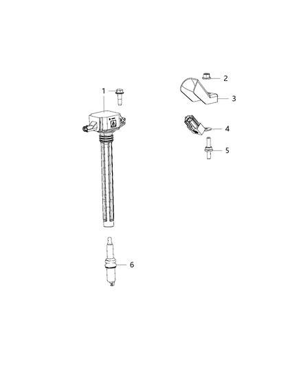 2016 Chrysler 200 Spark Plugs, Ignition Coil Diagram 1 - Thumbnail