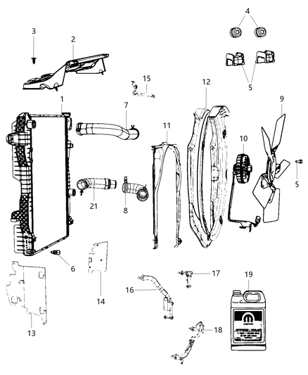 2013 Ram 2500 Radiator & Related Parts Diagram 2 - Thumbnail