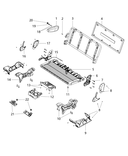 2013 Ram C/V Second Row - Bench Diagram