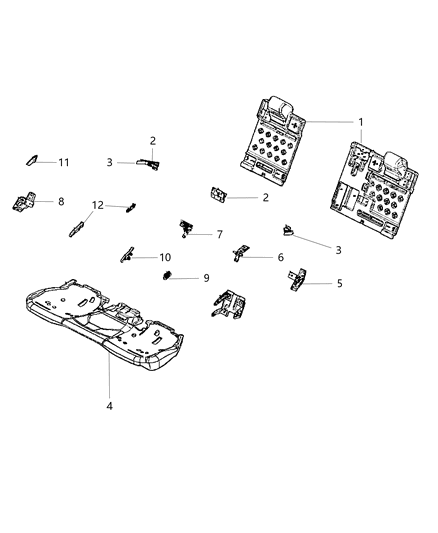 2011 Dodge Charger Rear Seat - Split Seat Diagram 1 - Thumbnail