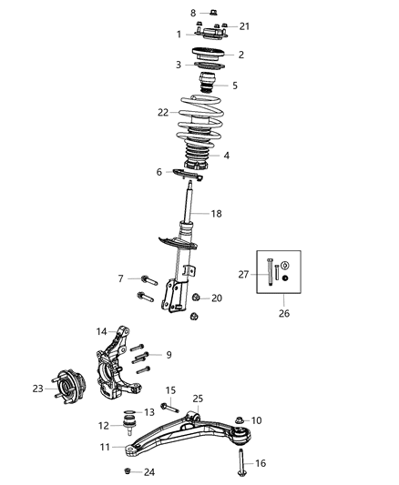 2017 Dodge Journey Bushing Control Arm Diagram for 5168160AB
