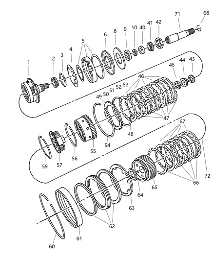 2006 Dodge Durango Gear Train of Automatic Transmission Diagram 2 - Thumbnail
