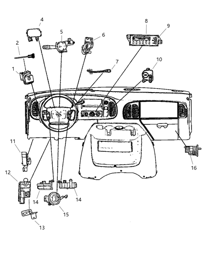 2000 Dodge Ram Wagon Combination Switch Diagram for 5010205AA