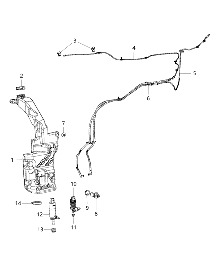 2017 Jeep Cherokee Washer Nozzle, Front Diagram for 68102968AB