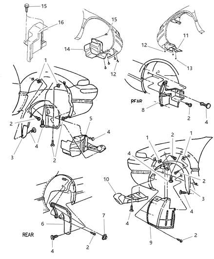 1998 Chrysler Cirrus Splash Shield Diagram 2 - Thumbnail