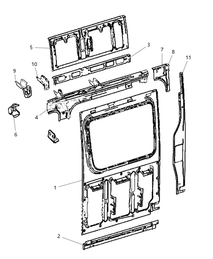 2007 Dodge Sprinter 3500 Bracket B - Pillar Diagram for 68005119AA