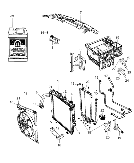 2009 Chrysler Aspen Radiator & Related Parts Diagram 2 - Thumbnail