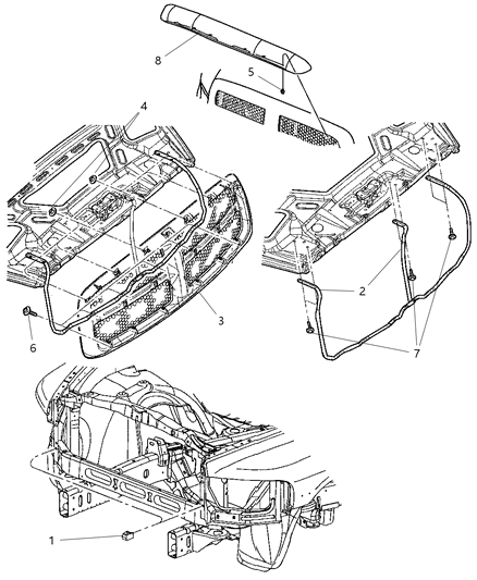2009 Dodge Ram 3500 Pickup Grille Diagram