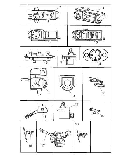 1997 Chrysler LHS Multifunction Switch Diagram for 4760437AB