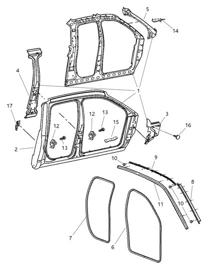 2007 Dodge Ram 3500 Pickup Aperture Panel Bodyside Diagram 2 - Thumbnail