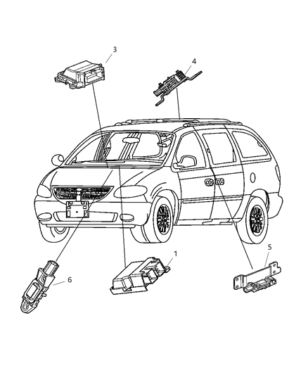 2004 Dodge Grand Caravan Diagnostic Module Diagram for 4686602AJ