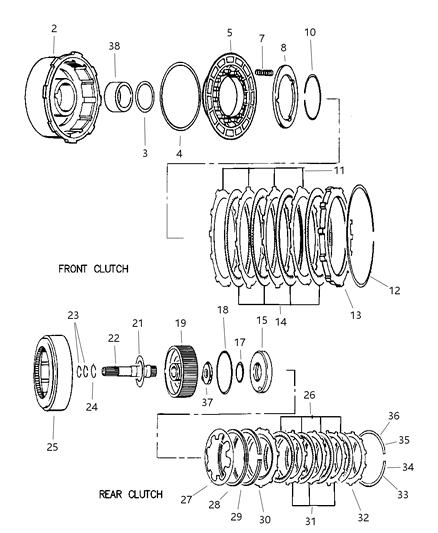 1998 Jeep Grand Cherokee Seal, Front Clutch Piston, Inner Diagram for 3410226