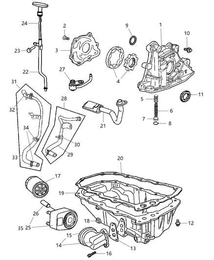 2007 Chrysler PT Cruiser Engine Oiling Diagram 3 - Thumbnail