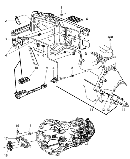 2006 Jeep Wrangler Controls, Hydraulic Clutch Diagram 2 - Thumbnail