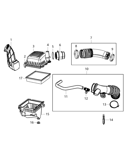2014 Jeep Grand Cherokee Hose Crankcase Vent Diagram for 68083084AB