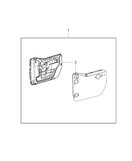 2017 Jeep Wrangler Door Kit, Half Hard Diagram 1 - Thumbnail