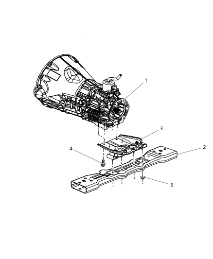 2007 Jeep Liberty Bracket And Insulator Transmission Support Diagram for 52129033AB