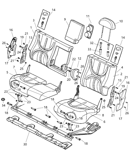 2001 Dodge Durango Bezel Tether Diagram for US121T5AA