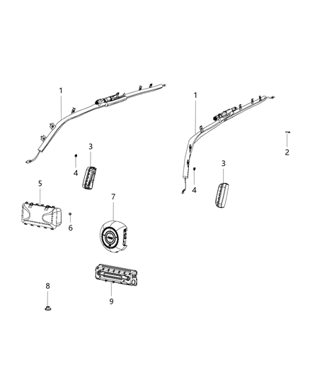 2019 Jeep Compass Kneeblocker Steering Column Opening Diagram for 68365016AA