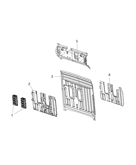2019 Ram 1500 New Style Aperture Panel And Pillar Supports - Cab Back Diagram