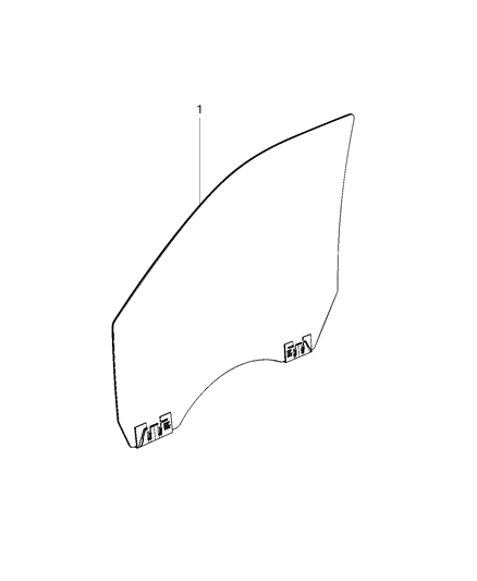 2019 Ram 3500 Cab Chassis Glass, Front Door Diagram 1 - Thumbnail