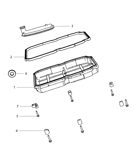 2007 Dodge Nitro Oil Pan , Gasket & Filter Diagram