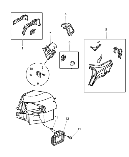 1997 Dodge Stratus Fuel Pocket Diagram for 4646201