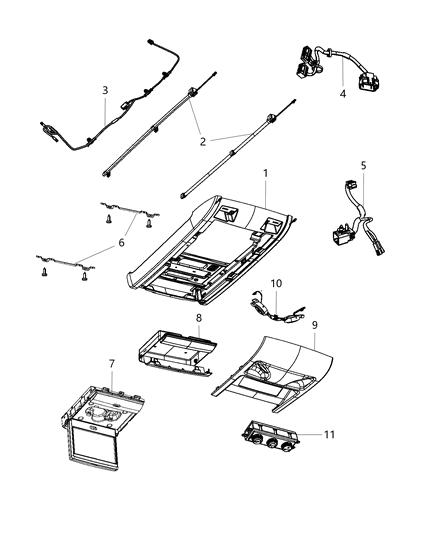 2019 Dodge Grand Caravan Overhead Console Diagram 3 - Thumbnail