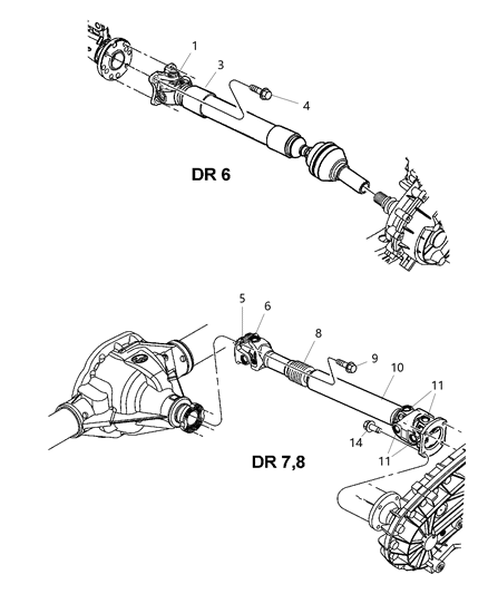 2004 Dodge Ram 3500 Shaft Drive Front Diagram for 52105934AC