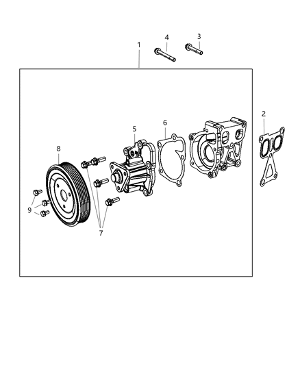 2010 Chrysler Sebring Water Pump & Related Parts Diagram 2 - Thumbnail