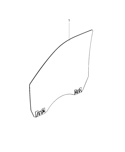 2020 Ram 3500 Cab Chassis Glass, Front Door Diagram 1 - Thumbnail